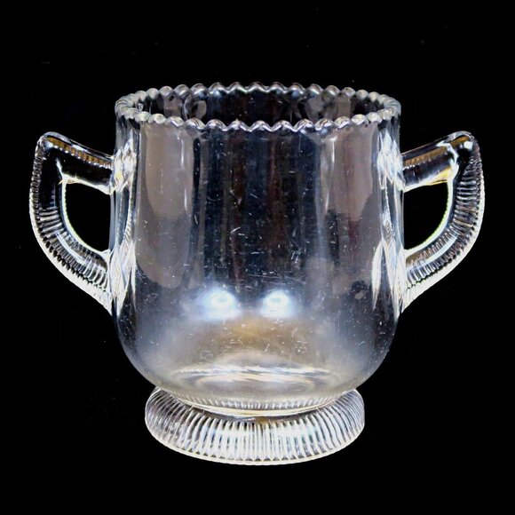 Indiana Tumbler & Goblet No 137 Pleat Band Spooner 1890s Greentown EAPG - Picture 2 of 7